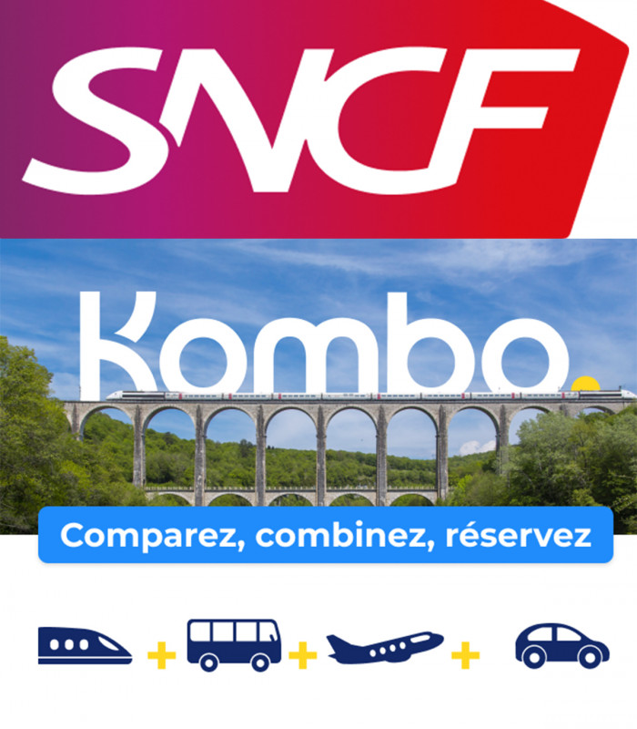 E-CARTE CADEAU KOMBO (trains, bus et avions) VALEUR 50 € jusqu'au 01/09/2026