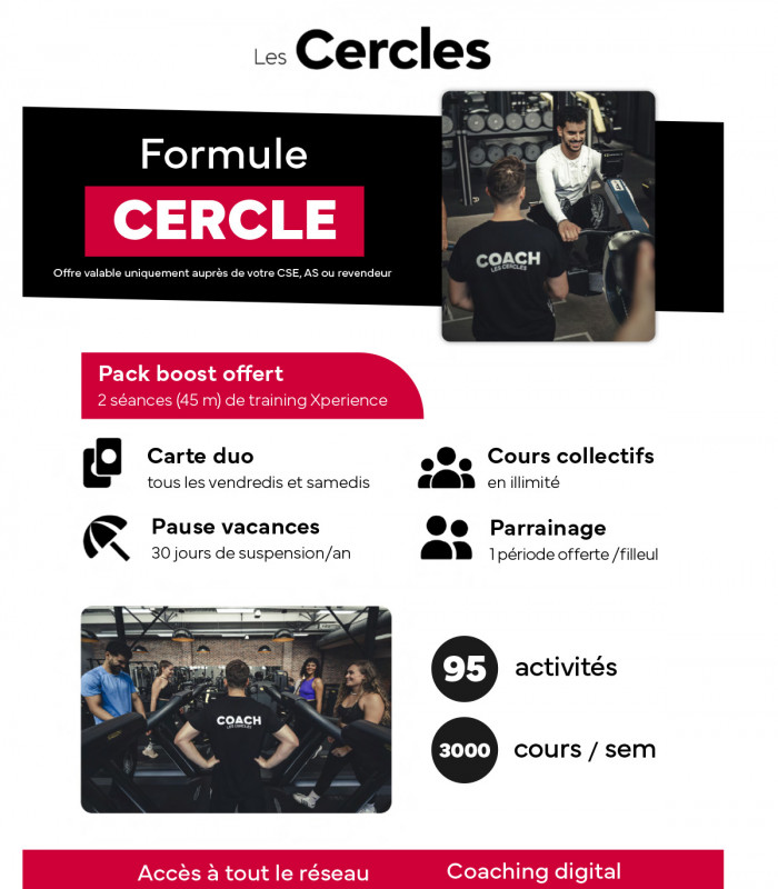 FORMULE CERCLE 1 AN AU COMPTANT (ABONNEMENT CERCLES  DE LA FORME)